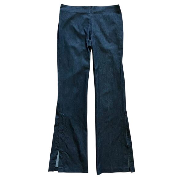 Barbara Bui Initials Flare Leg Split Hem Dark Jeans Y2K Denim Pants - Picture 1 of 8